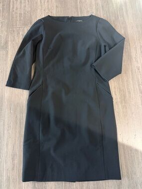 Ann Taylor Black Long-Sleeve Sheath Dress